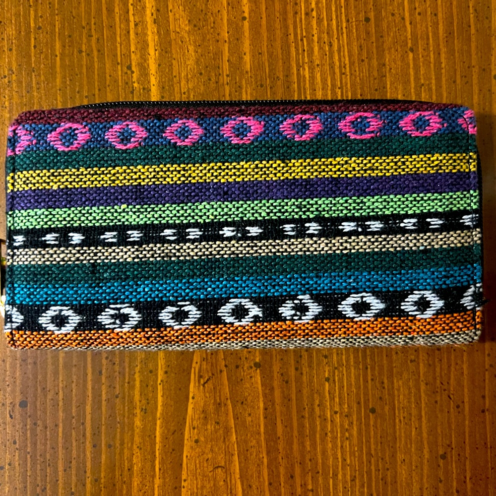 Colorful Aztec print wallet